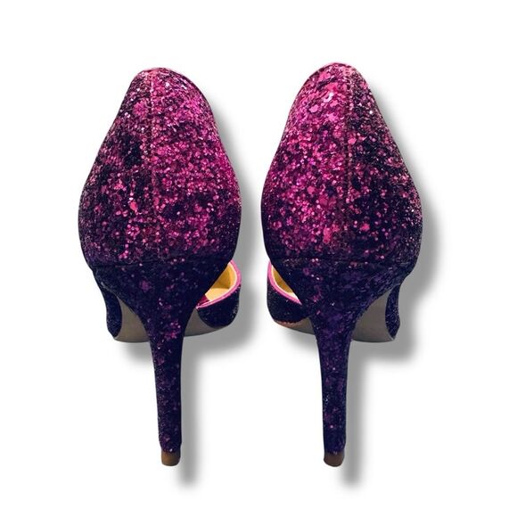 Marc Fisher Pink Glitter D’Orsay Stiletto Heels Women’s Size 7 Pointed Toe - Picture 5 of 8